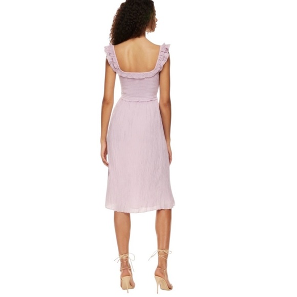 Wilfred Aritzia Reminisce Smocked Fit & Flare Ruffled Straps in pink Size Small - Picture 3 of 9